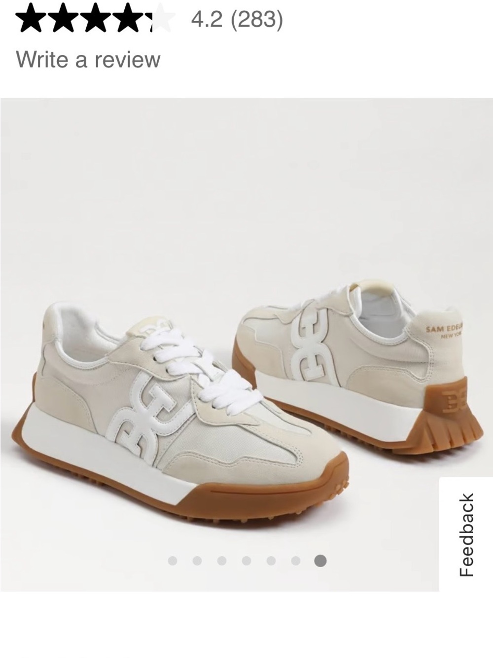 Sam Edelman Cream & Gum Platform Runner Sneakers